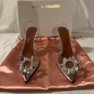 Amina Muaddi BEGUM GLASS SLING TRANSPARENT PVC